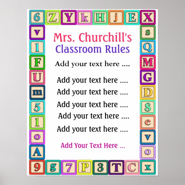 Skollärarens klassrum Regler - ingen Gräns- av Poster (Framsidan)