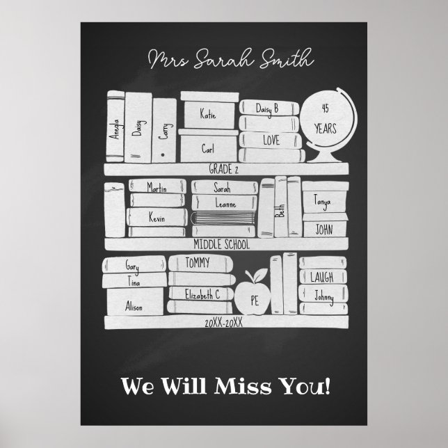 Skollärarklass bok fickmapp iPad pro Poster (Framsidan)