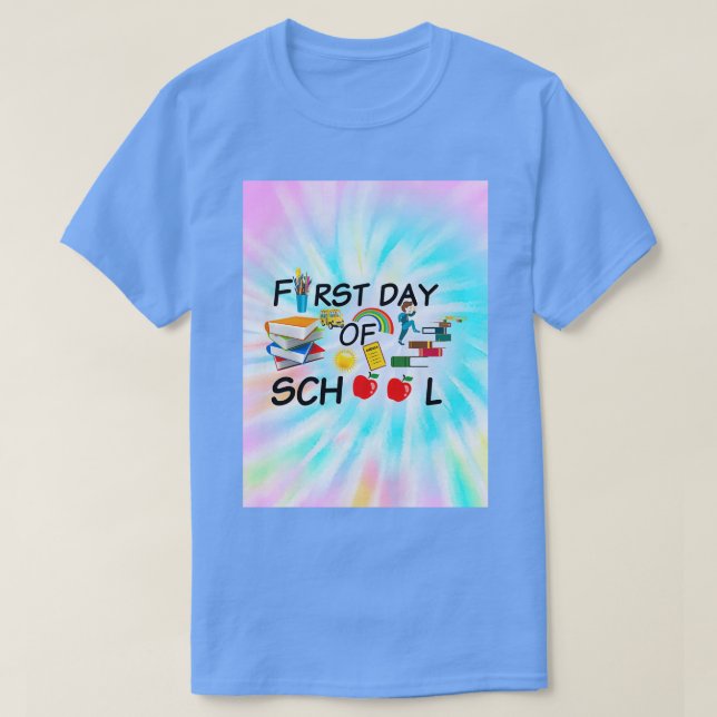 Skollärarnas första dag i buss i studenter m t shirt (Design framsida)