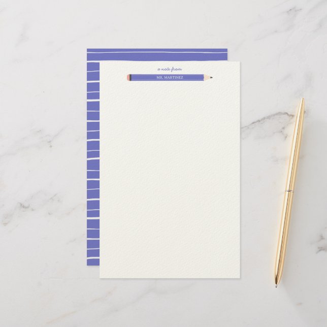 Skollärarpapper för pennillustration brevpapper (Fram/Back In Situ)