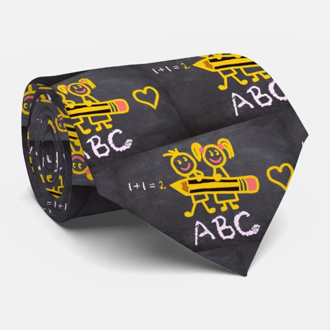 Skollärarrektorn ABC's Chalkboard Tie Slips (Rullad)