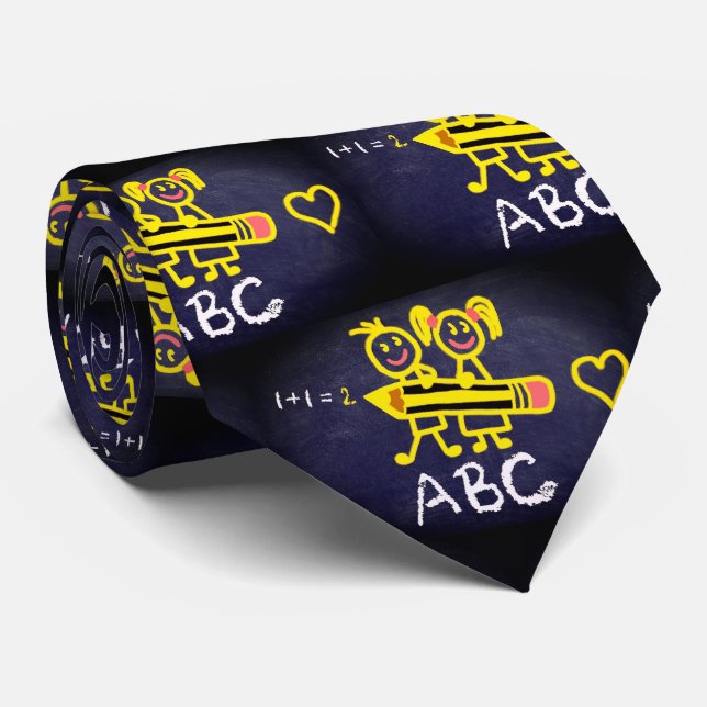 Skollärarrektorn ABC's Chalkboard Tie Slips (Rullad)