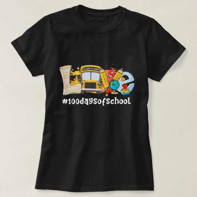Skollärarutrustning i Buss 100 dagar T Shirt (Design framsida)