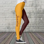 Skolledaren FÄRG Maroon och Guld Leggings CheerLea<br><div class="desc">Leggings. Du kan byta färg i ditt namn. Byt enkelt även FÄRG i ENA-benet med hjälp av färg-väljaren verktyg. Maronbenet stannar i ställe. Om du känner till färg Hex-koden i skolan kan du infoga den i färg-väljaren eller bakgrunden för att få en matchning i bra färg.</div>
