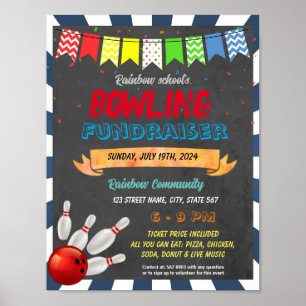 Skolmall för Bowling Fundraiser Poster