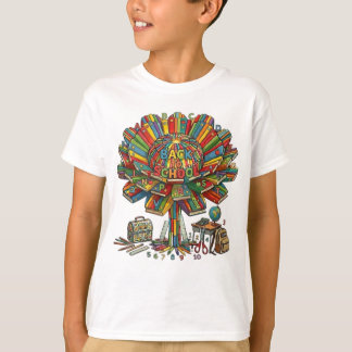 Skolmaterial Barn Grundskola Blomma Lärare Konst T Shirt