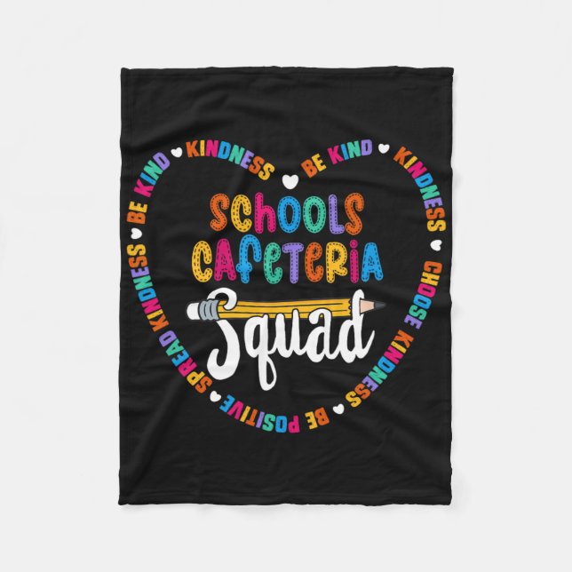 Skolmatsal Squad Byck Till Skolan Glad Första Fleecefilt (Framsidan)