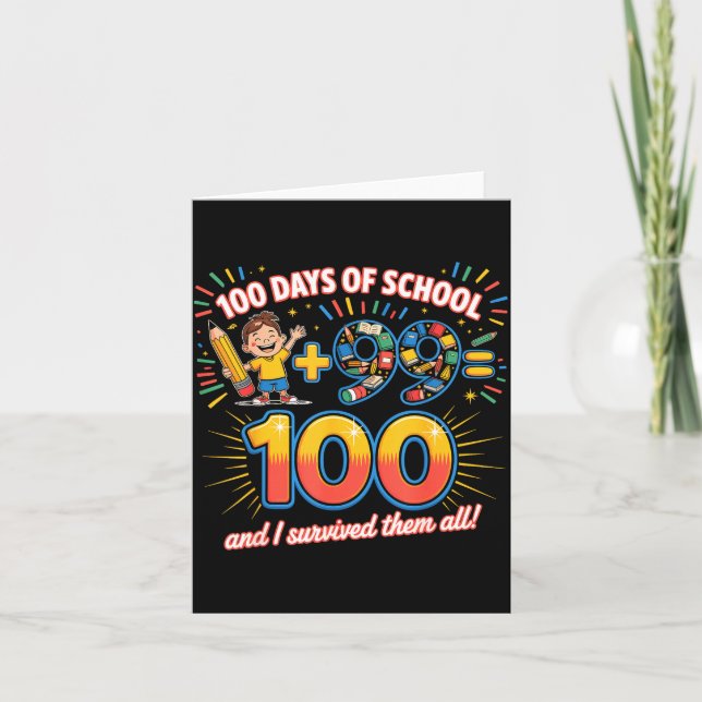 Skolmilstolpe 100 dagars lärande designlärare kort (Framsida)