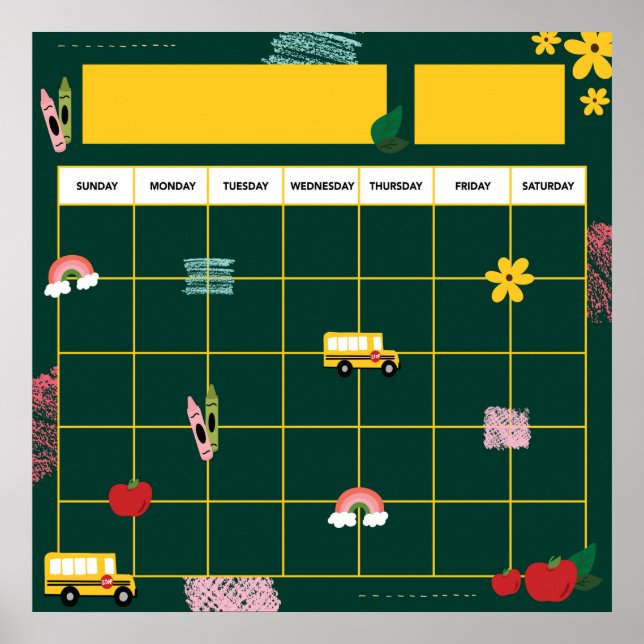 Skolminneslärare klassrumskalender affisch (Framsidan)