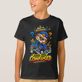 Skolmode Förvirrad Rolig Åter till skolan Ugglone T Shirt