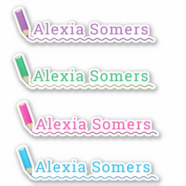 Skolnamn/kritor eget färgpenna klistermärken (Framsida)