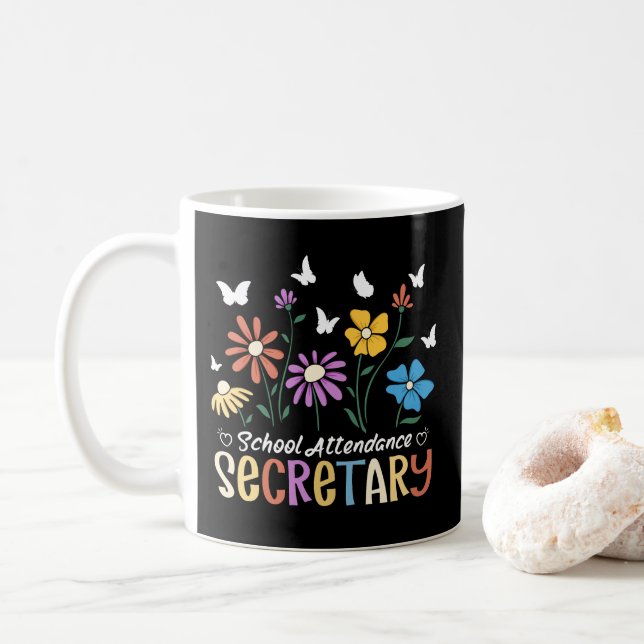 Skolnärvarosekreterare Wildblommor Groovy Kaffemugg (Med munk)