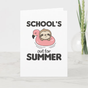 Skolor är stängda för sommarsloth roliga djur kort