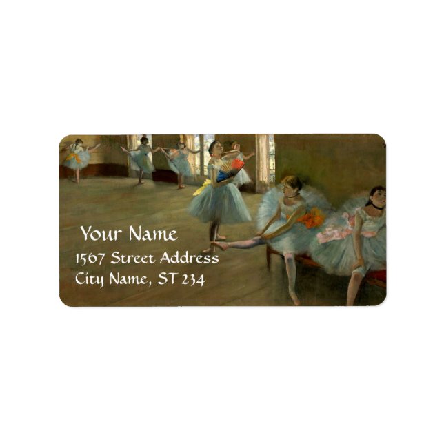 SKOLOR AV DANCE/BALLERINA BALLET DANCER I BLUE ADRESSETIKETT (Framsidan)
