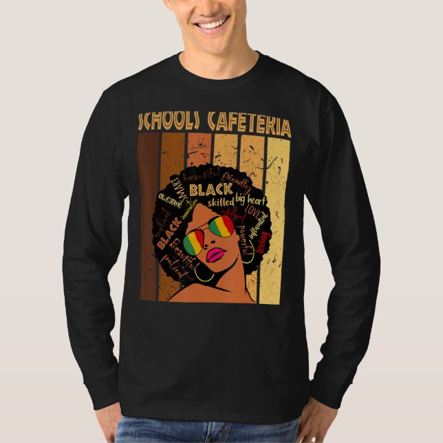 Skolor Cafeteria Afro African American Black Hist T Shirt (Framsida)