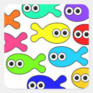 Skolor Fyrkantigt Klistermärke