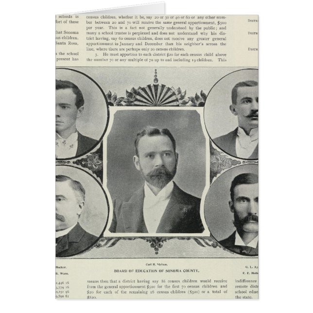 Skolor Sonoma County, Kalifornien Hälsningskort (Framsidan)