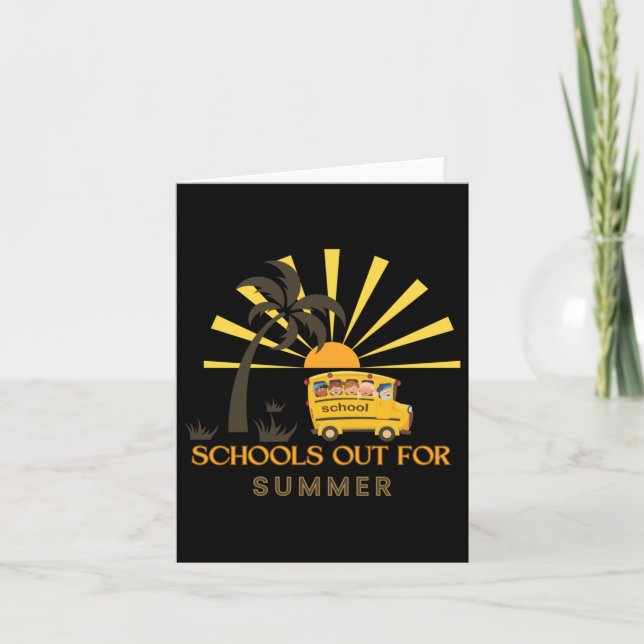 Skolor ut för sommar-Lycklig Kids Kort (Framsida)