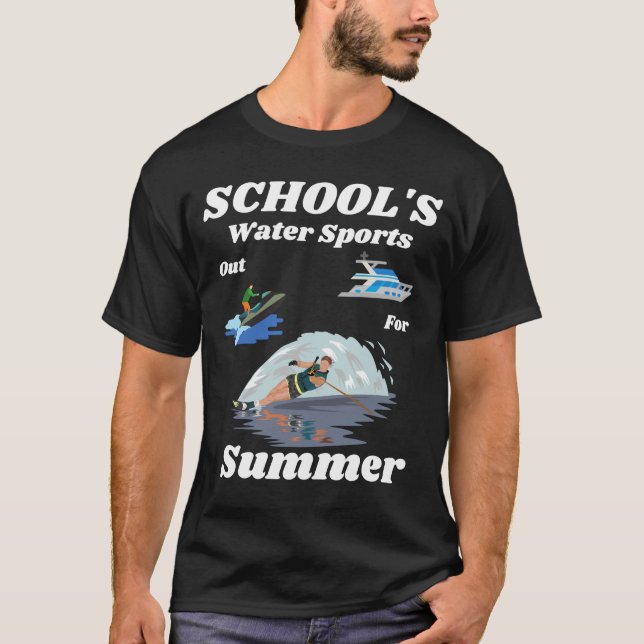 Skolor ut för sommar Vatten sport T-Shirt (Framsida)