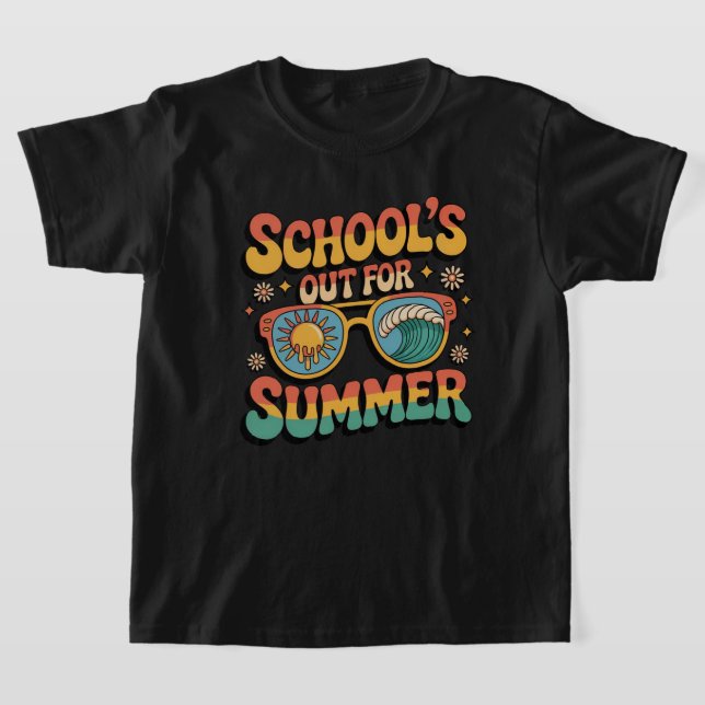 Skolor ut för sommarfart t shirt (Laydown)