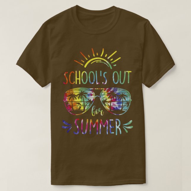 Skolor ut för sommarglas förra skoldagen t shirt (Design framsida)