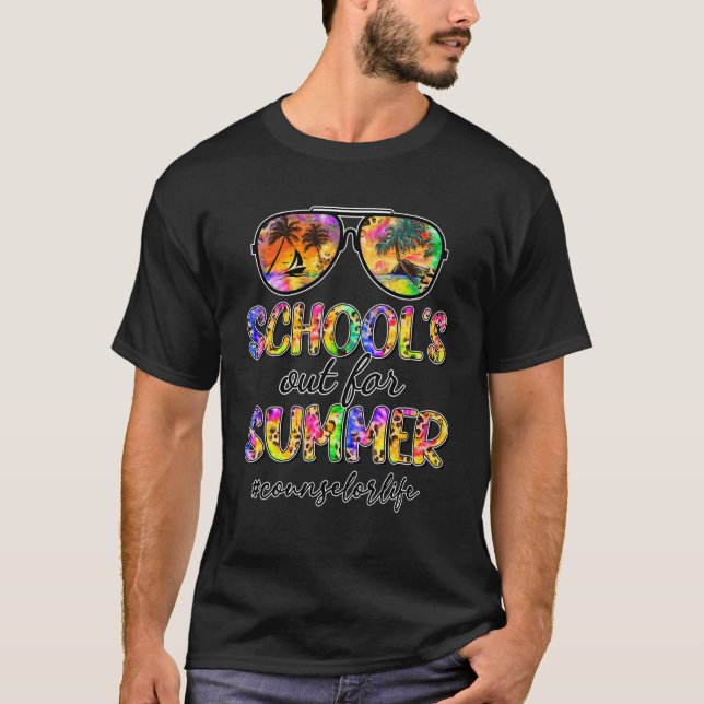 Skolor ut för sommarrådgivare Life Handflatan Träd T Shirt (Framsida)