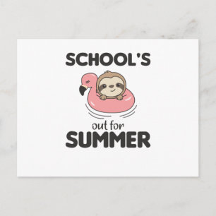Skolor ut för sommarslottsdjur vykort