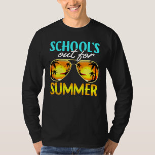 Skolor ut för sommarsolglassolljus, solnedgång t shirt