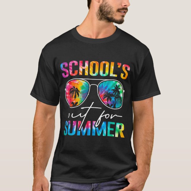Skolor ut för sommartid, färgämne förra skoldagen t shirt (Framsida)