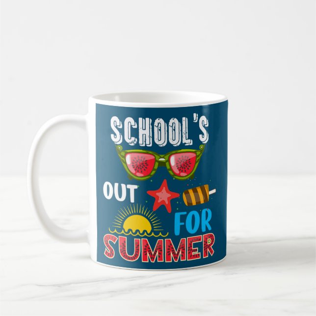 skolor ut sommaren förra dagen för skolläraren kaffemugg (Vänster)