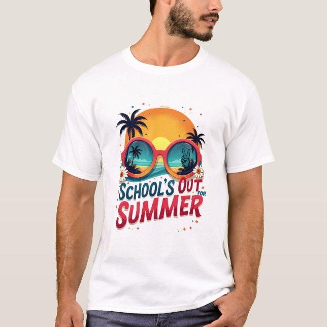 Skolor ut till sommaren t shirt (Framsida)