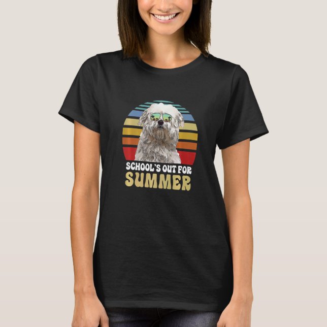 Skolor ut till sommarkolon De Tulear Hund Lärare T Shirt (Framsida)