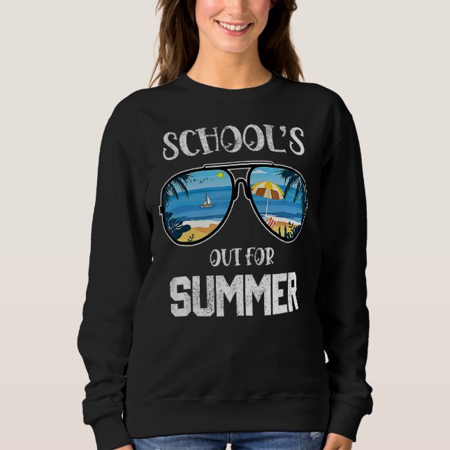 Skolor ut till sommarsolglasvar, båge, sista dagen t shirt (Framsida)