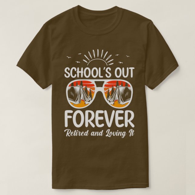 Skolor ut ur det gamla, tröttna, roliga sommaren t shirt (Design framsida)