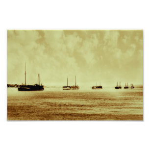 Skolor vid St Clair River-Vintagen Michigan Fototryck