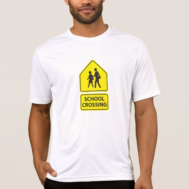 Skolövergångsskylt Herr Aktiv T-shirt (Framsida)