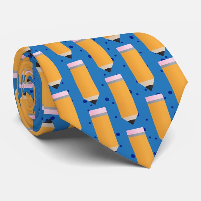 Skolpenna Mönster Blue Neck Tie Slips (Rullad)