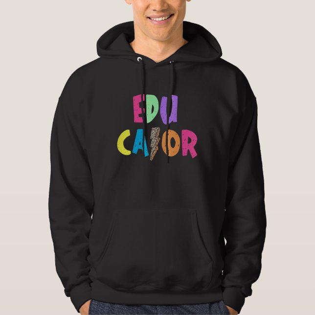 Skolpersonal vid bolt School Colorful Lighting Hoodie (Framsida)
