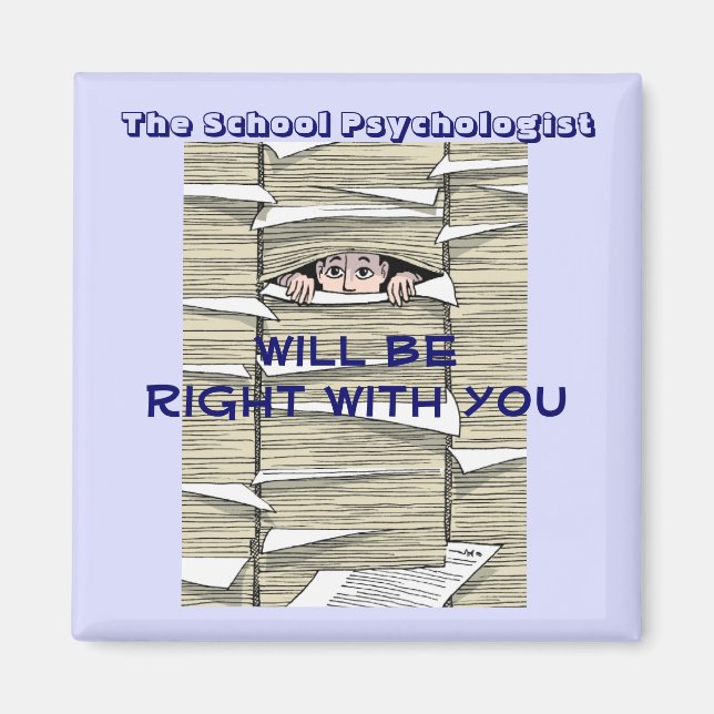 Skolpsykolog som är upptagen i magnet av pappersve (Framsidan)