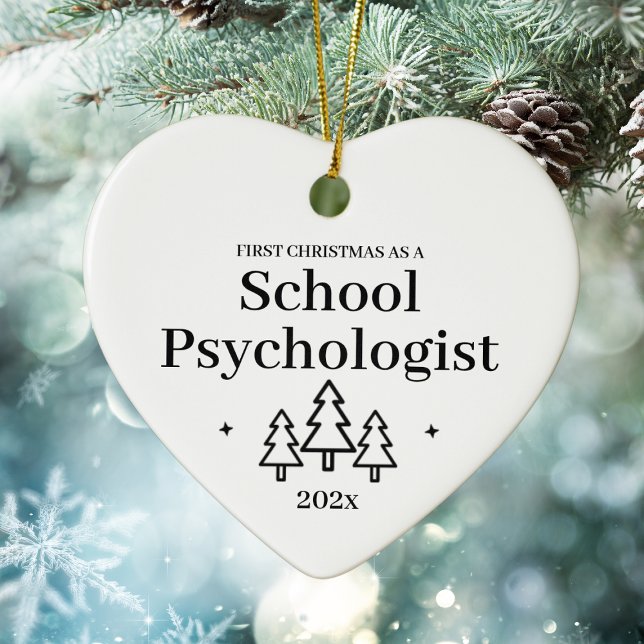 Skolpsykologen Första jul Julgransprydnad Keramik (School Psychologist First Christmas Ceramic Ornament
)