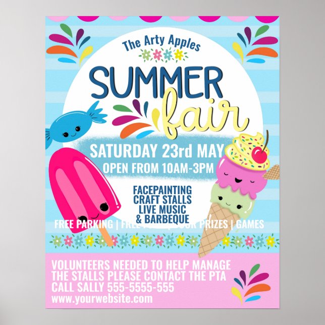 Skolptosommarschen Flyer Summer Break Poster (Framsidan)