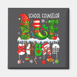 Skolrådgivare Alv Squad Xmas Färgglada Alvhuvor S Magnet