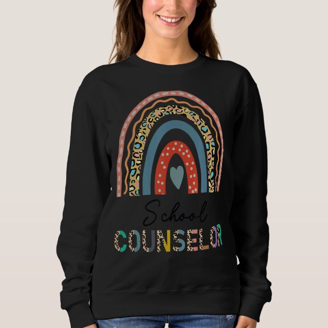 Skolrådgivare Leopard Rainbow Apprecirecition Back T Shirt (Framsida)