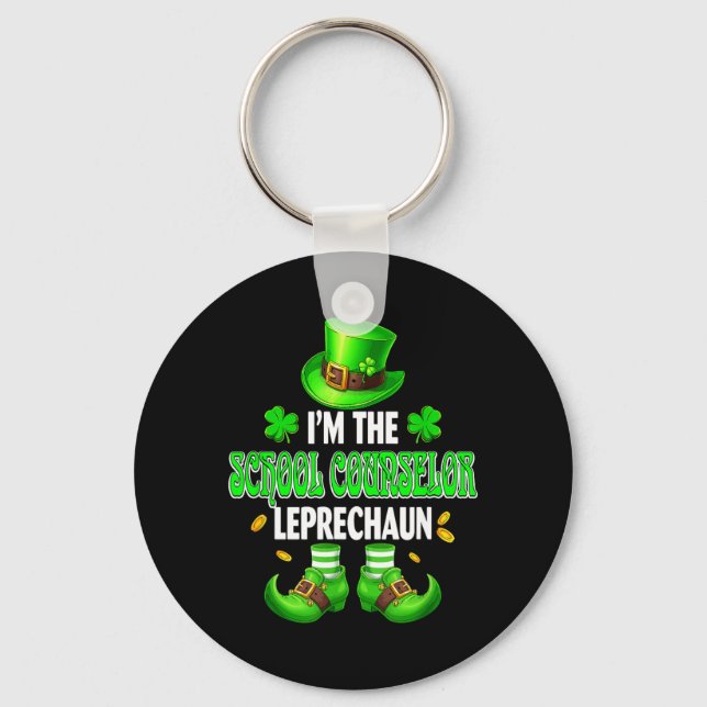 Skolrådgivare Leprechaun Patricks Day Stolt Nyckelring (Framsida)
