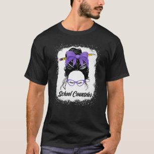 skolrådgivare Messy Bun Back to school Lila W T Shirt