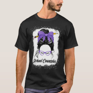 skolrådgivare Messy Bun Back to school Lila W T Shirt