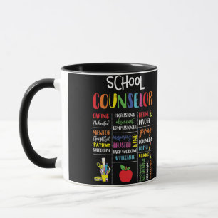 Skolrådgivare som sköter den dedicerade vän som mugg