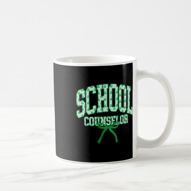Skolrådgivare St Patrick's Day Coquette Bow Cou Kaffemugg (Höger)