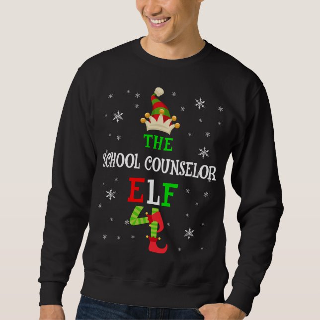 Skolrådgivaren Elf jul Elf Matching Fa Lång Ärmad Tröja (Framsida)