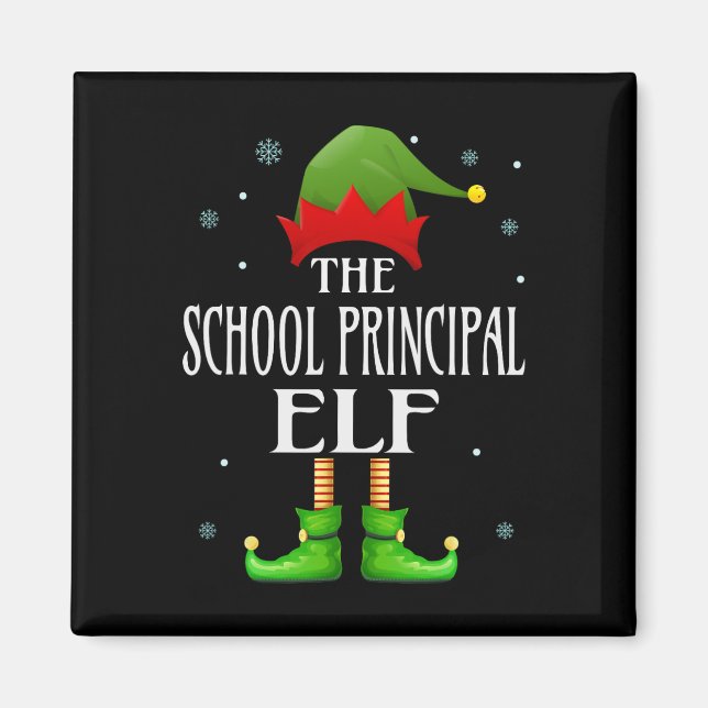 Skolrektor Elf Julafton Funny Family Matching Ch Magnet (Framsidan)